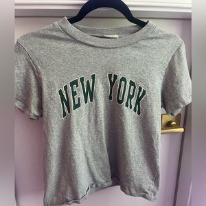 EUC grey brandy melville fitted baby tee- Smoke free pet free home